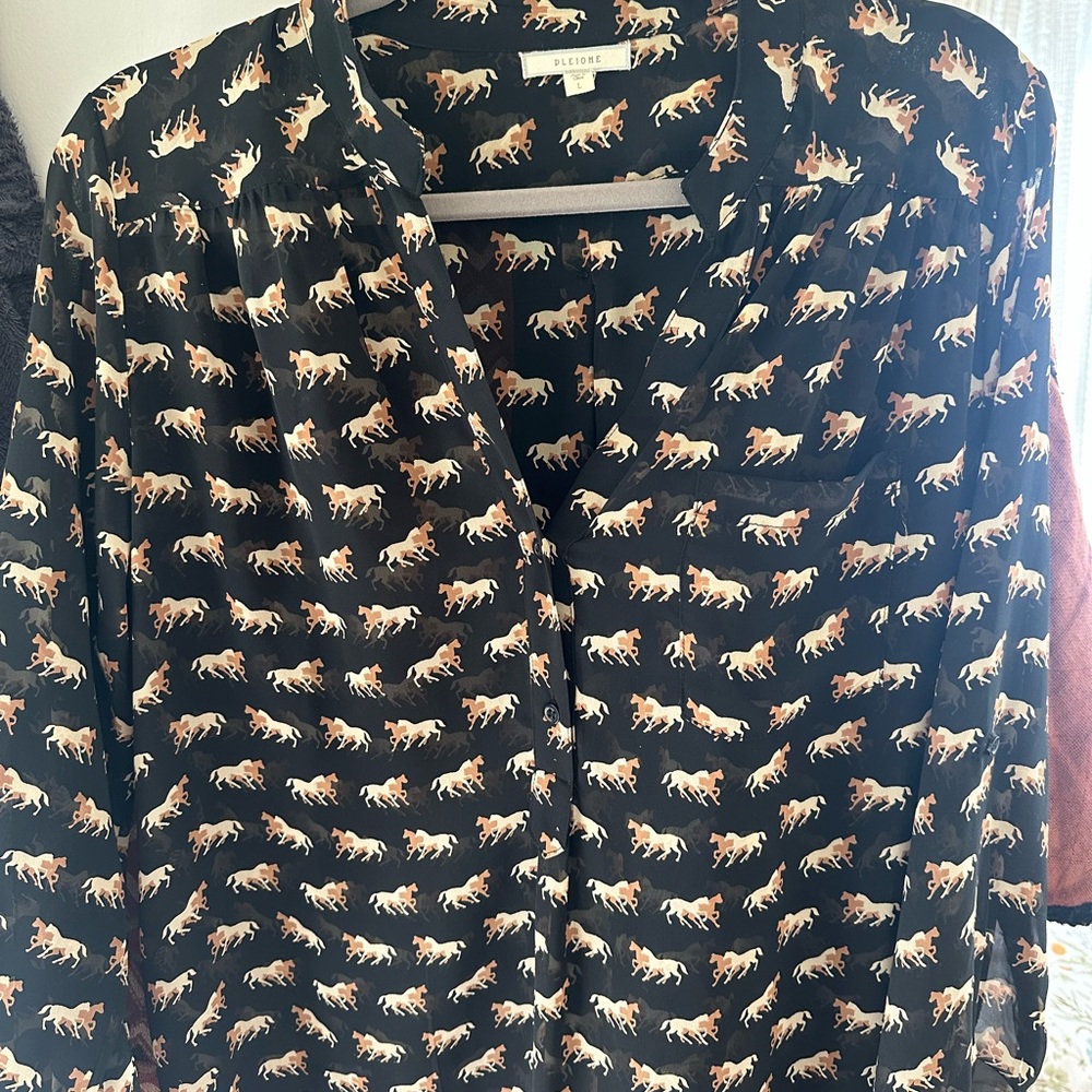 Nordstrom- Sheer blouse with horse design